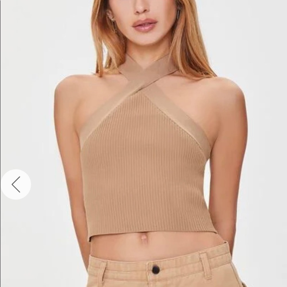 Forever21 Sweater Knit Halter Crop Top